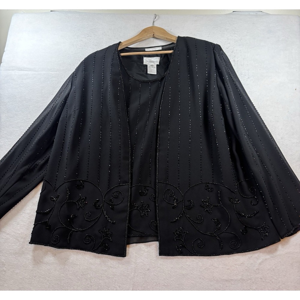 Chadwick's  Jacket & Sleeveless Top Size 18W Beaded‎ Formal 2 Pc Mother Of Bride